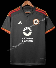 With Sponsor Version 2023-2024 Roma 2nd Away Black Thailand Soccer Jersey AAA