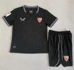 2023-2024 Sevilla Goalkeeper Black Soccer Uniform -AY