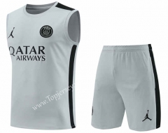 2023-2024 Paris Light Gray Thailand Soccer Vest Uniform-418