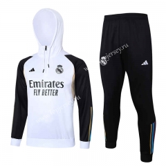 2023-2024 Real Madrid White Thailand Soccer Tracksuit With Hat-815