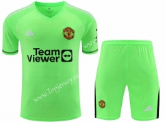 2023-2024 Manchester United  Goalkeeper Fluorescent Green Thailand Soccer Uniform-418