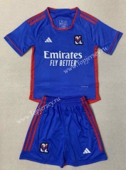 2023-2024 Olympique Lyonnais Away Blue Soccer Uniform-AY