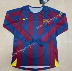 Retro Version 05-06 Barcelona Home Red&Blue LS Thailand Soccer Jersey AAA-422