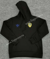 2023-2024 Leeds United Black Thailand Soccer Tracksuit Top With Hat-LH
