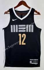 2024 City Edition Memphis Grizzlies Black #12 NBA Jersey-311