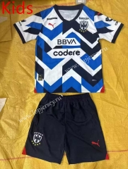 2023-2024 Monterrey 2nd Away Blue&White Kids/Youth Soccer Uniform-2386