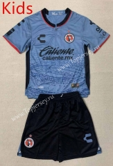 2023-2024 Club Tijuana Away Blue Kids/Youth Soccer Uniform-AY