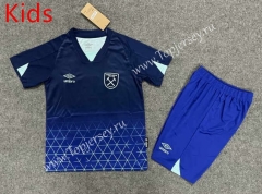 2023-2024 West Ham United 2nd Away Blue Kids/Youth Soccer Uniform-6748