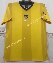 Retro Version 2000-2001 Pumas UNAM Yellow Thailand Soccer Jersey AAA-6895