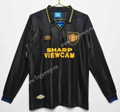 Retro Version 1993-1994 Manchester United Away Black LS Thailand Soccer Jersey AAA-C1046