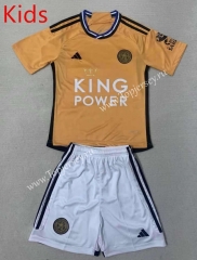 2023-2024 Leicester City 2nd Away Yellow Kids/Youth Soccer Uniform-AY