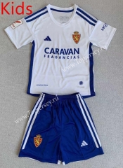 2023-2024 Real Zaragoza Home White Kids/Youth Soccer Uniform-AY
