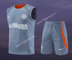 2023-2024 Inter Milan Gray Thailand Soccer Vest Uniform-418