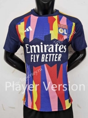 Player Version 2023-2024 Olympique Lyonnais 2nd Away Colorful Thailand Soccer Jersey AAA-9926