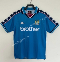 Retro Version 97-98 Manchester City Away Blue Thailand Soccer Jersey AAA-811