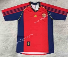 Retro Version 98-99 Spain Home Red Thailand Soccer Jersey AAA-709
