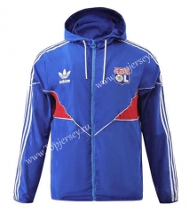 2023-2024 Olympique Lyonnais Blue Thailand Trench Coats With Hat-518