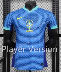 Player Version 2023-2024 Brazil Away Blue Thailand Soccer Jersey AAA-888