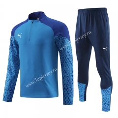Camouflage Blue Thailand Soccer Tracksuit-4627
