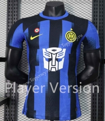 With Patch Player Version 2023-2024 Limited Version Inter Milan Home Blue&Black Thailand Soccer Jersey AAA