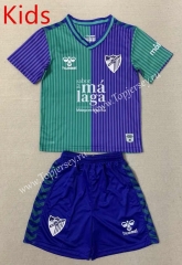 2023-2024 Málaga CF Away Blue&Green Kids/Youth Soccer Uniform-AY