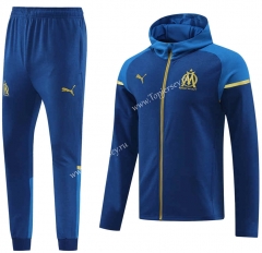 2023-2024 Olympique Marseille Camouflage Blue Thailand Soccer Jacket Uniform With Hat-LH