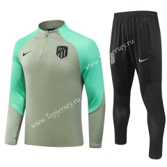 (S-3XL) 2023-2024 Atletico Madrid Gray&Green Thailand Soccer Tracksuit-GDP