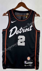 2024 City Edition Detroit Pistons Black #2 NBA Jersey-311