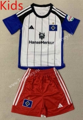 2023-2024 Hamburger SV Home White&Blue Kids/Youth Soccer Uniform-AY