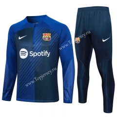 2023-2024 Barcelona Camouflage Blue Thailand Soccer Tracksuit-815