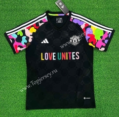 (S-4XL) 2023-2024 Manchester United Black&Pink Thailand Soccer Jersey AAA-403