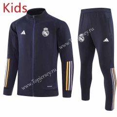 2023-2024 Real Madrid Up-cyan Kids/Youth Soccer Jacket Uniform-GDP