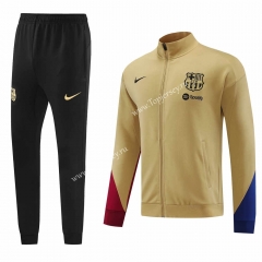 2023-2024 Barcelona Khaki Thailand Soccer Jacket Uniform-LH