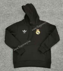 (S-3XL) 2023-2024 Real Madrid Black Thailand Soccer Tracksuit Top-CS