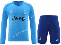 2023-2024 Juventus Goalkeeper Blue LS Thailand Soccer Uniform-418