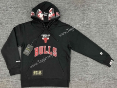 Kids/Youth Chicago Bulls Black Tracksuit Top With Hat-LH
