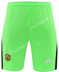 2023-2024 Manchester United Goalkeeper Fluorescent Green Thailand Soccer Shorts-418