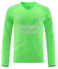 2023-2024 Real Madrid Goalkeeper Fluorescent Green LS Thailand Soccer Jersey AAA-418