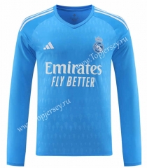 2023-2024 Real Madrid Goalkeeper Blue LS Thailand Soccer Jersey AAA-418