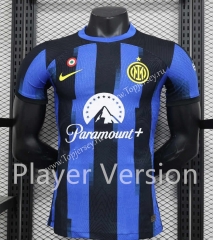 With Patch Player Version 2023-2024 Inter Milan Home Blue&Black Thailand Soccer Jersey AAA-888