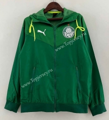 (S-3XL) 2024-2025 SE Palmeiras Green Thailand Trench Coats With Hat-0255