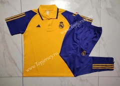 2023-2024 Real Madrid Yellow Thailand Polo Uniform-815