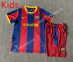 Retro Version 10-11 Barcelona Home Red&Blue Kid/Youth Soccer Uniform-7809