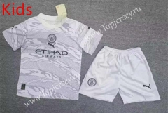 2024-2025 Dragon Special Version Manchester City White Kid/Youth Soccer Uniform-2353