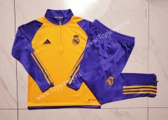 2023-2024 Real Madrid Yellow Kids/Youth Soccer Tracksuit-815