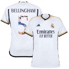 (S-4XL) 2023-2024 Real Madrid Home White (#5  BELLiNGHAM) Thailand Soccer Jersey AAA