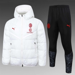 2023-2024 AC Milan White Thailand Soccer  Cotton Coat Uniform With Hat-815