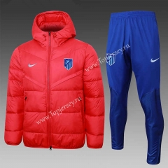 2023-2024 Atletico Madrid Red Thailand Soccer Cotton Coat Uniform With Hat-815