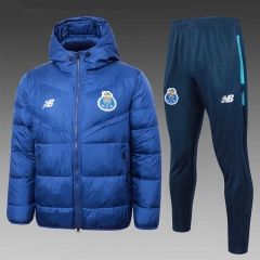 2023-2024 Porto Camouflage Blue Thailand Soccer Cotton Coat Uniform With Hat-815