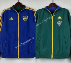 (S-3XL) 2024-2025 Boca Juniors Blue&Green Double-Sided Wear Thailand Trench Coats-0255